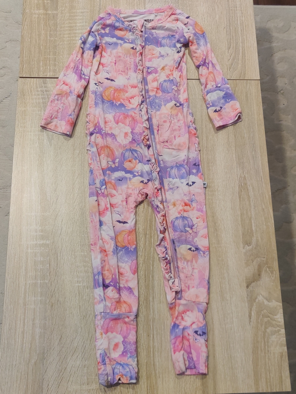 Mystical Castle/Pumkins/Butterflies/Roses One-Piece Footie Size 18-24mo